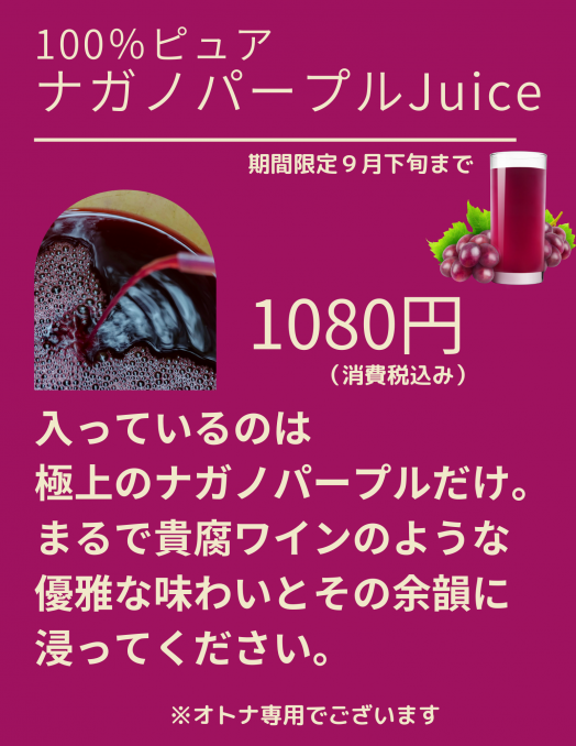 ☆新商品☆ 100％ピュアナガノパープルJuice